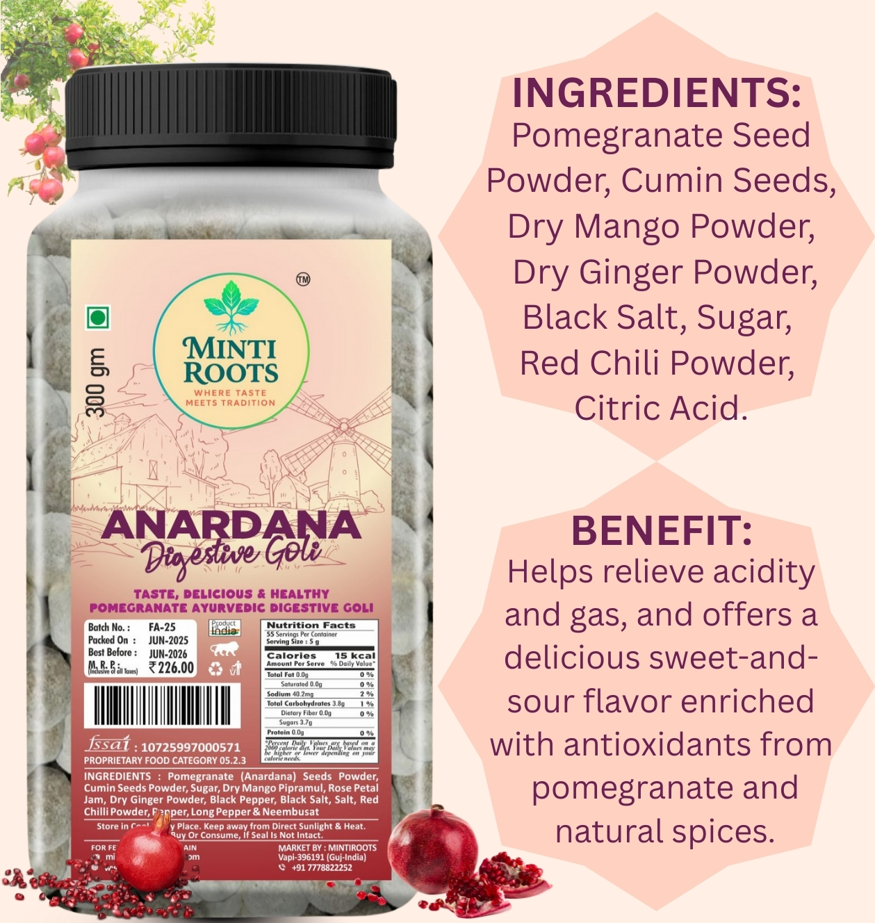 ANARDANA DIGESTIVE GOLI 300GM - Image 2