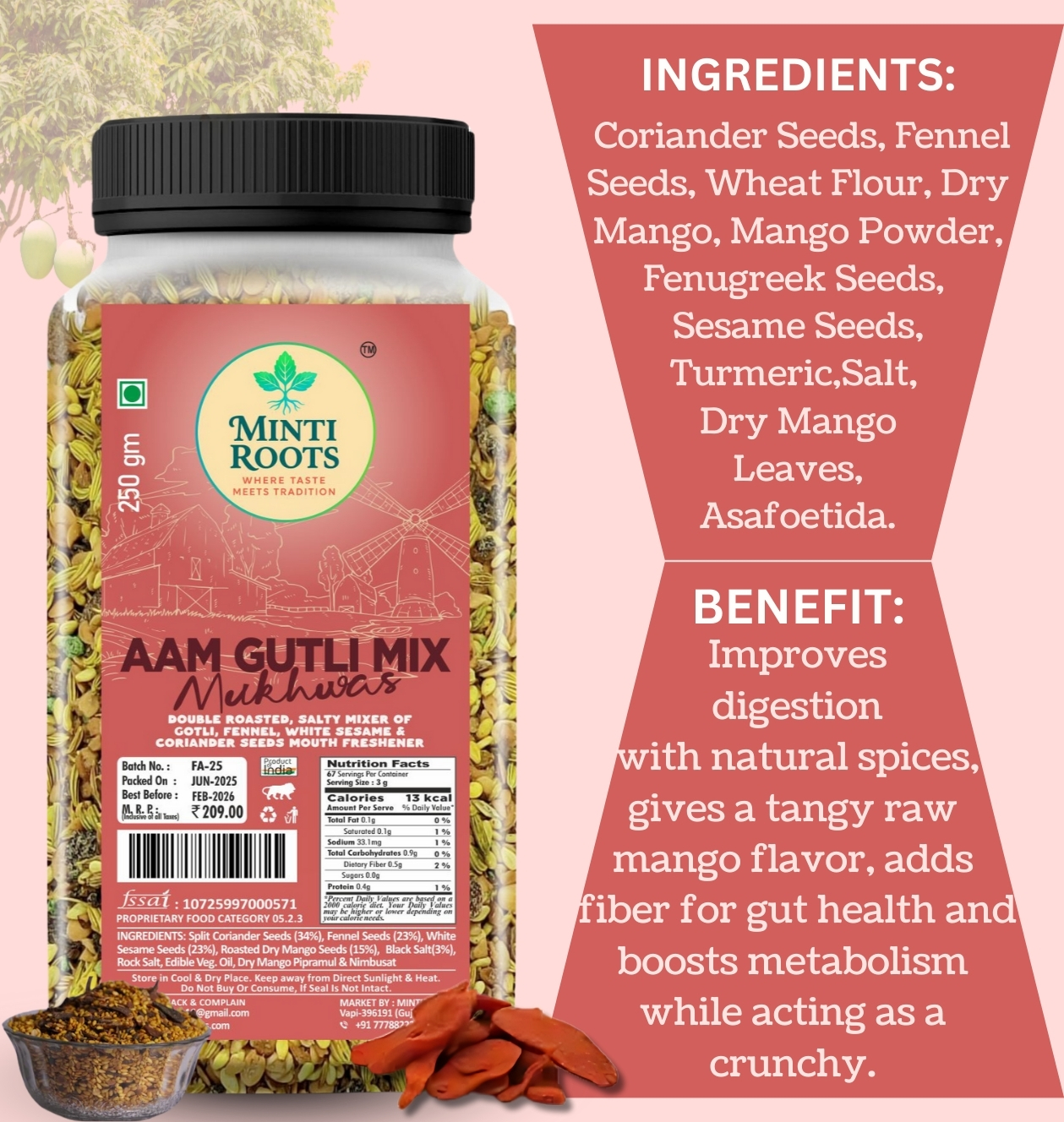 AAM GUTLI MIX MUKHWAS 250GM - Image 2