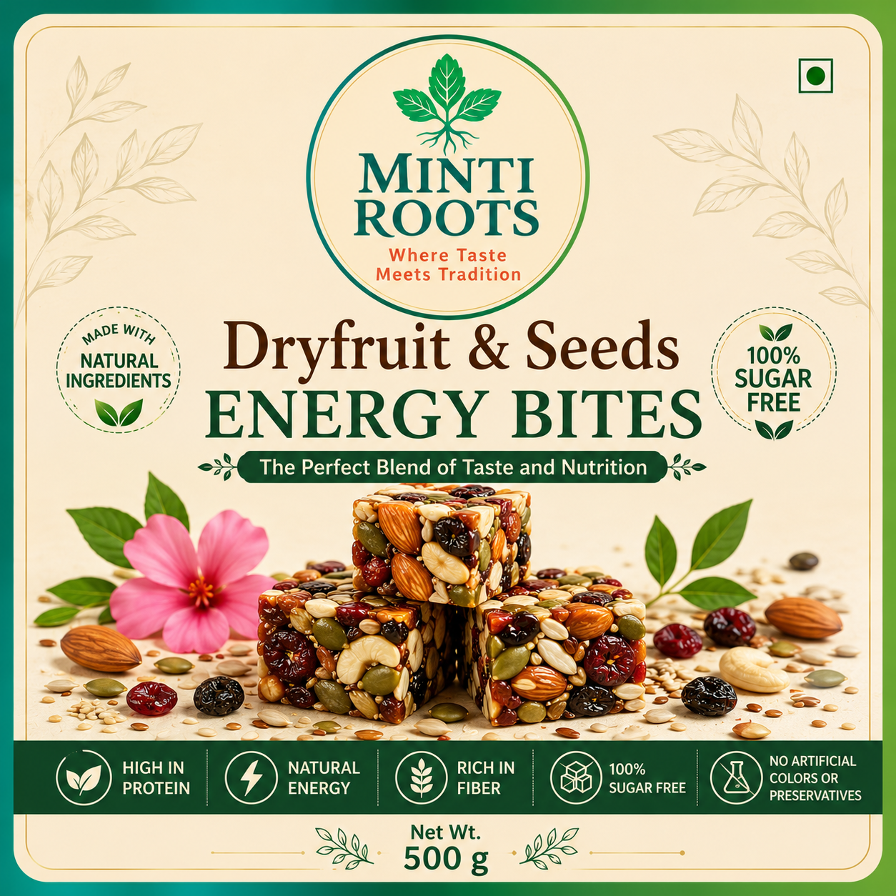 Dryfruit and seeds bites 500gms  - Image 2