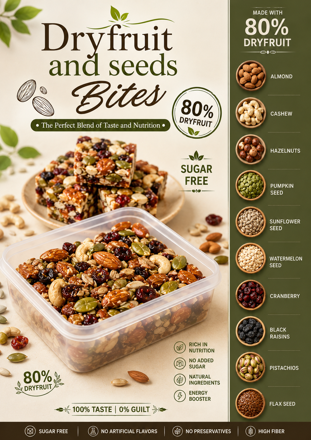 Dryfruit and seeds bites 250gms 