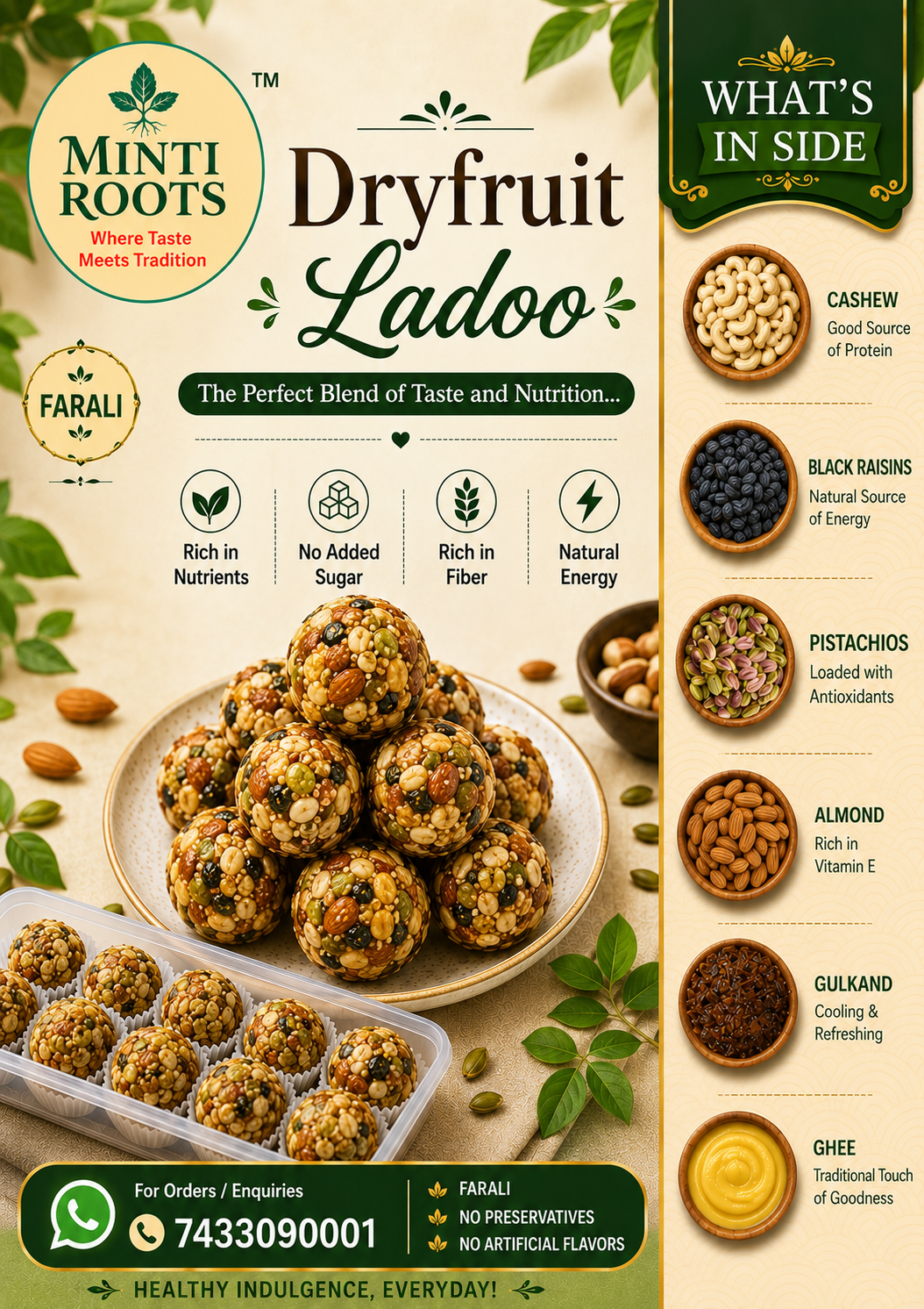 Pista dryfruit Gulkhand ladoo 12pcs 400gms  - Image 2