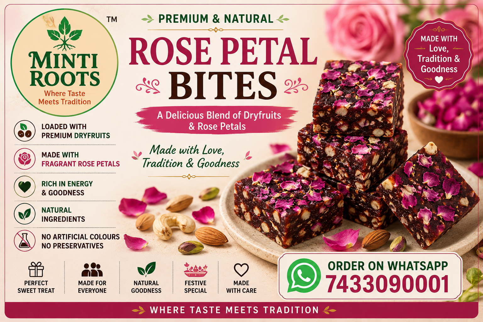 Rose petal bites 250gms 
