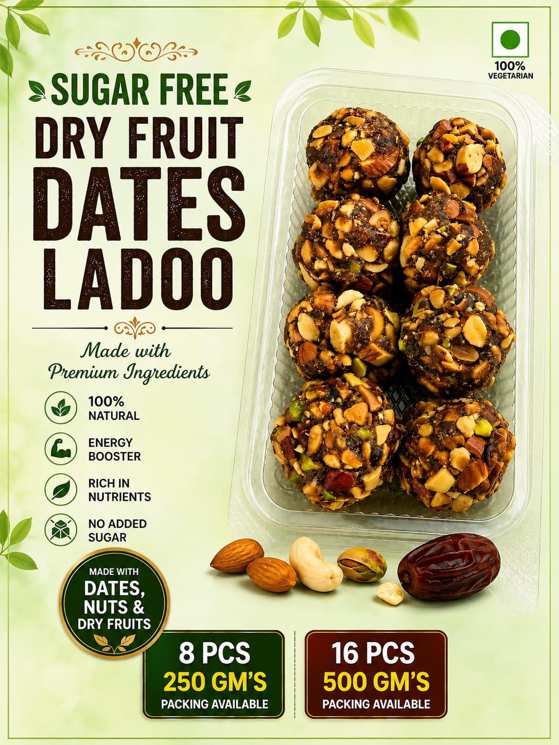 Full roasted Dryfruit dates ladoo