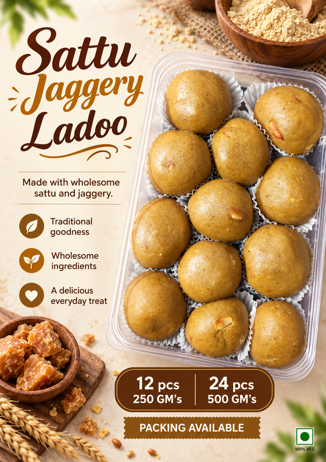 Sattu jaggery ladoo