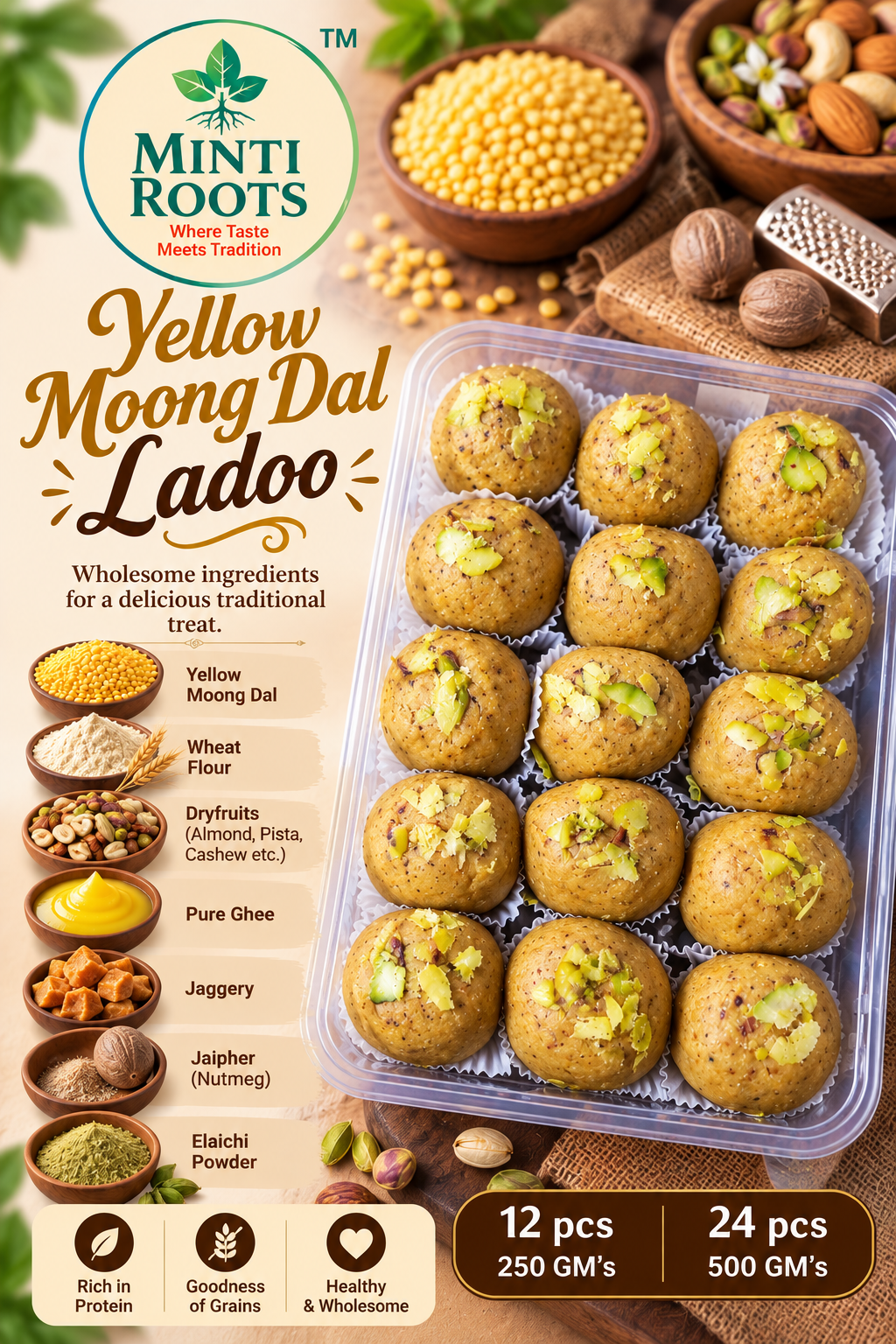 Yellow moong dal ladoo
