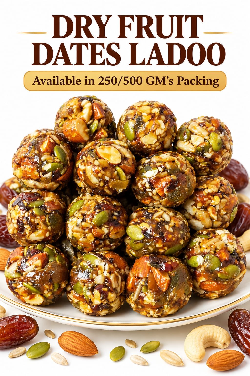 Full roasted Dryfruit dates ladoo - Image 2